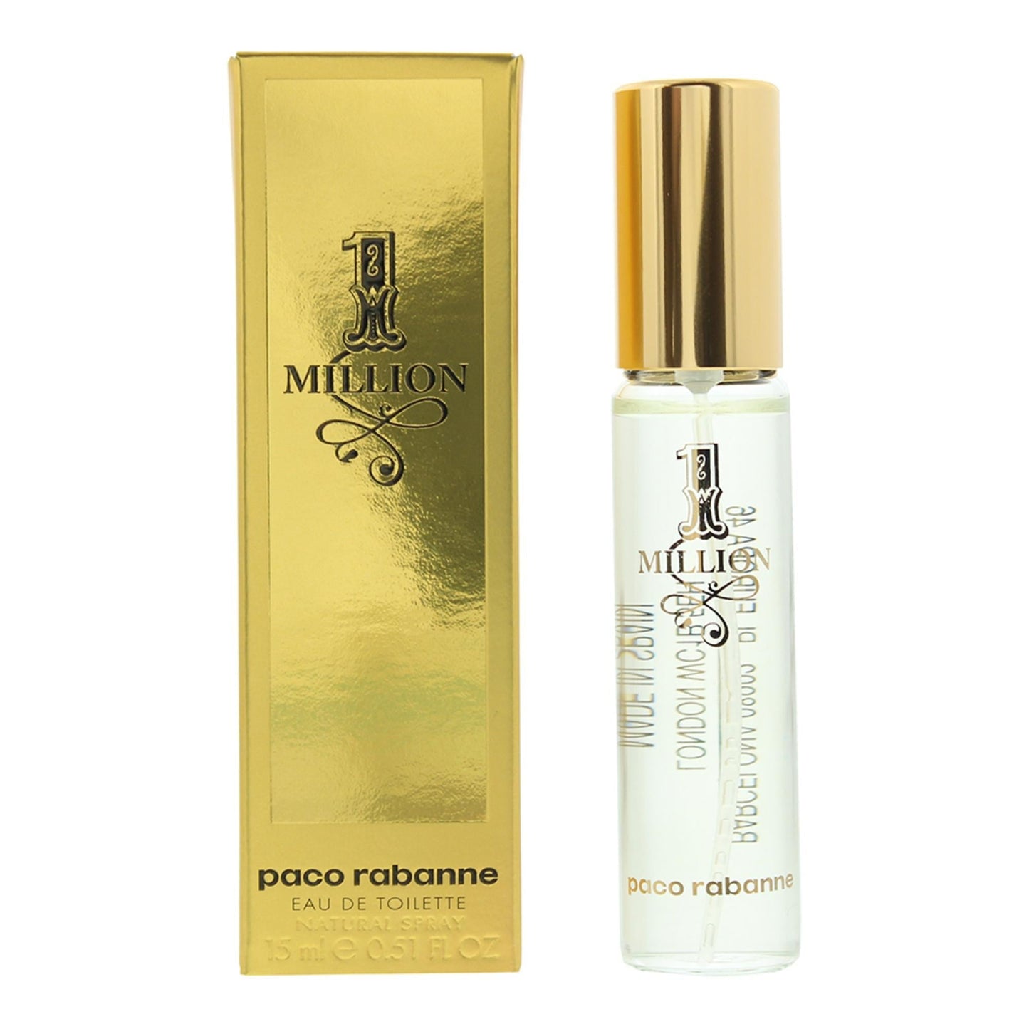 Paco Rabanne, 1 Million, Apa de toaleta, Barbati, 15 ml