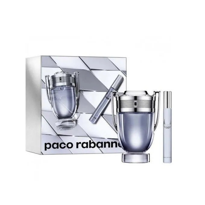 Set Paco Rabanne: Invictus, Apa de toaleta, Barbati, 100 ml + Invictus, Apa de toaleta, Barbati, 10 ml