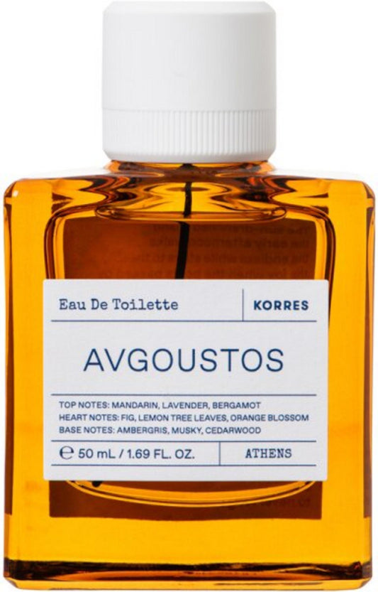 Korres, Avgoustos, Apa de toaleta, Unisex, 50 ml