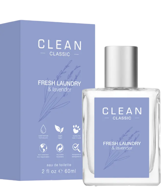 Clean, Fresh Laundry & Lavender, Apa de toaleta, Unisex, 60 ml