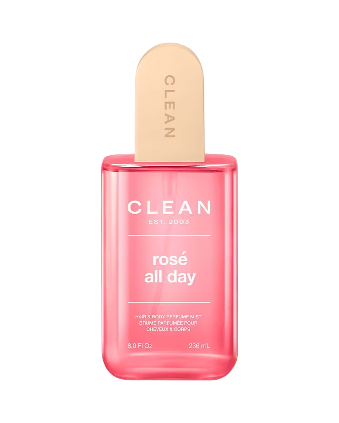 Clean, Rose All Day, Ceață parfumată pentru păr, Pentru femei, 236 ml
