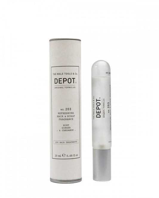 Depot, 200 Hair Treatments No. 203, Parfum pentru par, Barbati, Mentă, Ghimbir & Cardamom, 20 ml