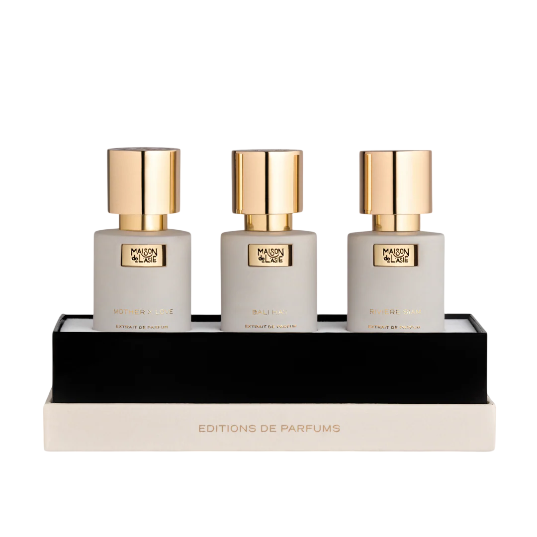 Editions De Parfums Florale Set Maison De L'Asie: Mother x Love, Extract de parfum, Unisex, 15 ml + Bali Ha'i, Extract de parfum, Unisex, 15 ml + Riviere Siam, Extract de parfum, Unisex, 15 ml