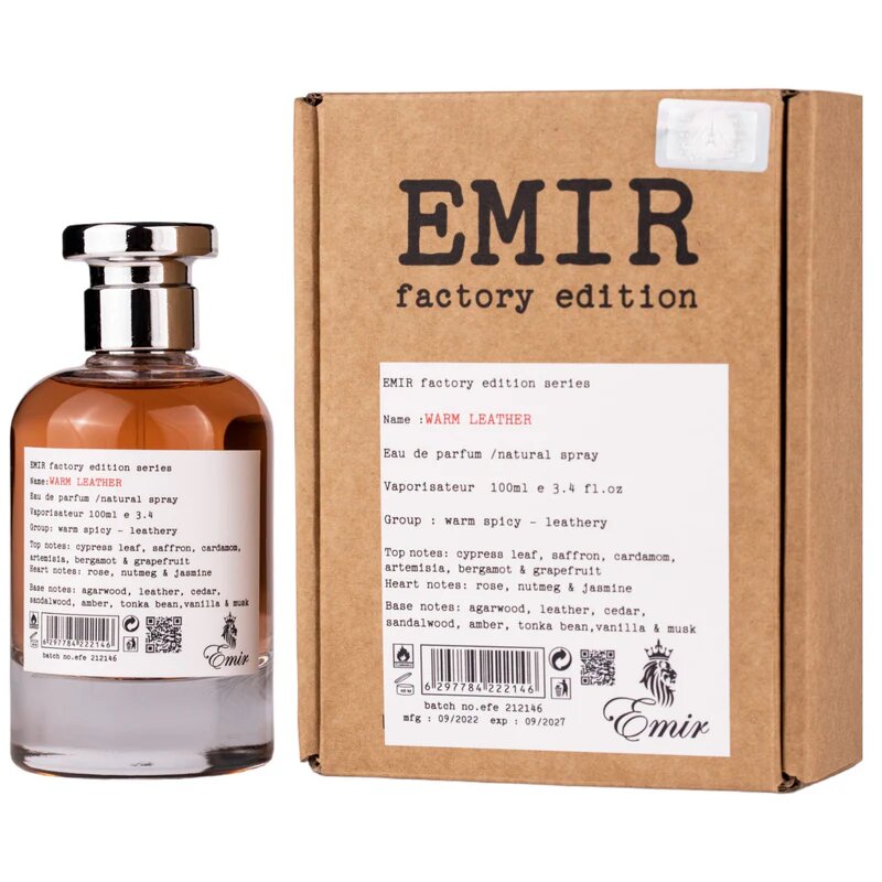 Emir, Warm Leather Factory Edition, Apă de parfum, Unisex, 100 ml