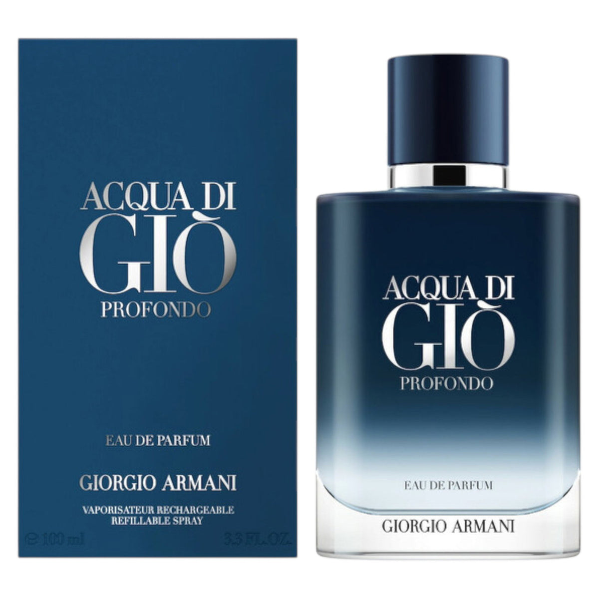 Giorgio Armani, Acqua di Gio Profondo, Apă de parfum, Pentru bărbați, Reincărcabilă, 100 ml