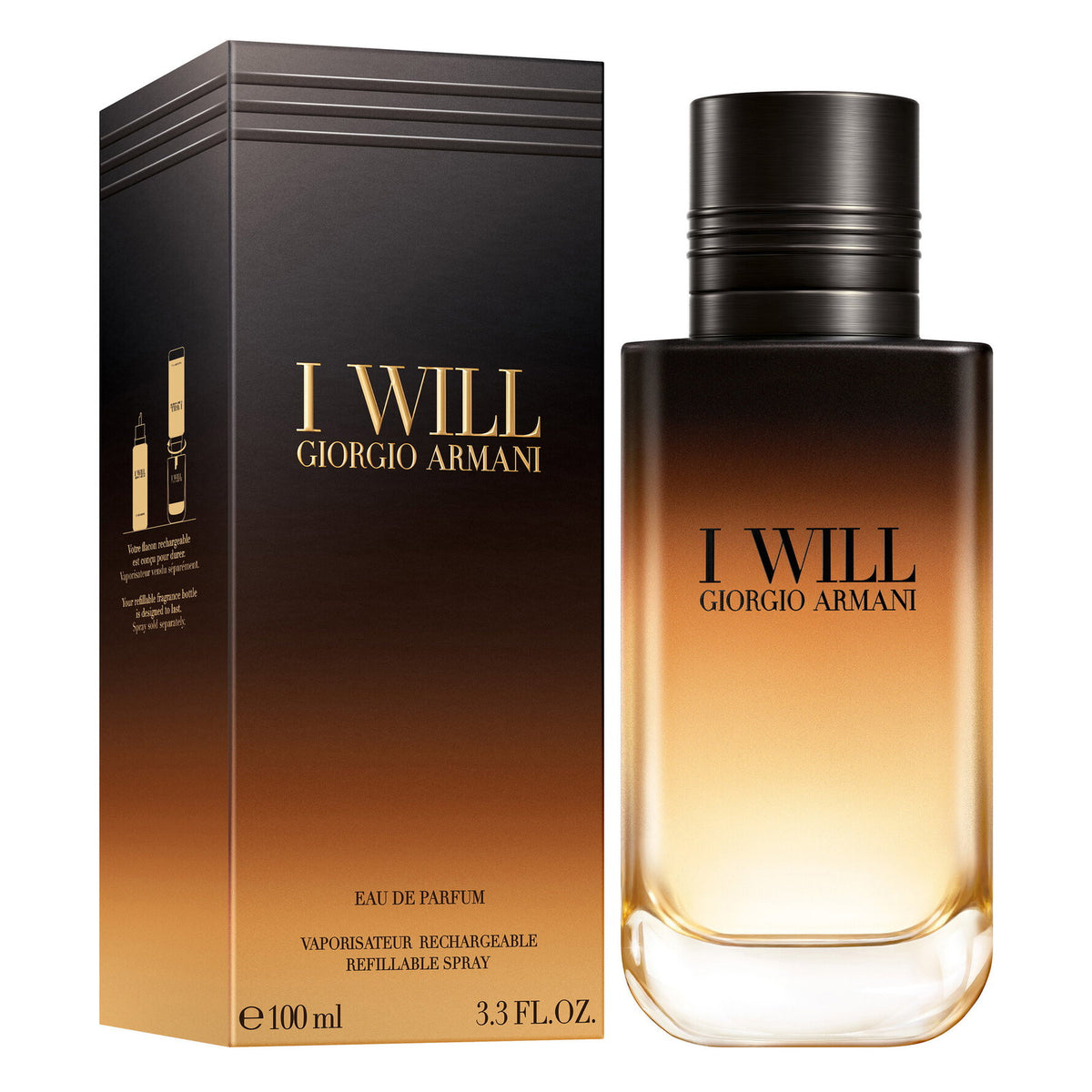 Giorgio Armani, I Will, Apă de parfum, Pentru bărbați, Reincărcabilă, 100 ml
