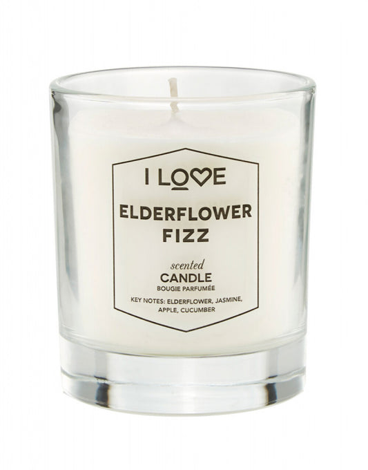 I Love, Elderflower Fizz, Zmeură, Lumânare parfumată, 160 g