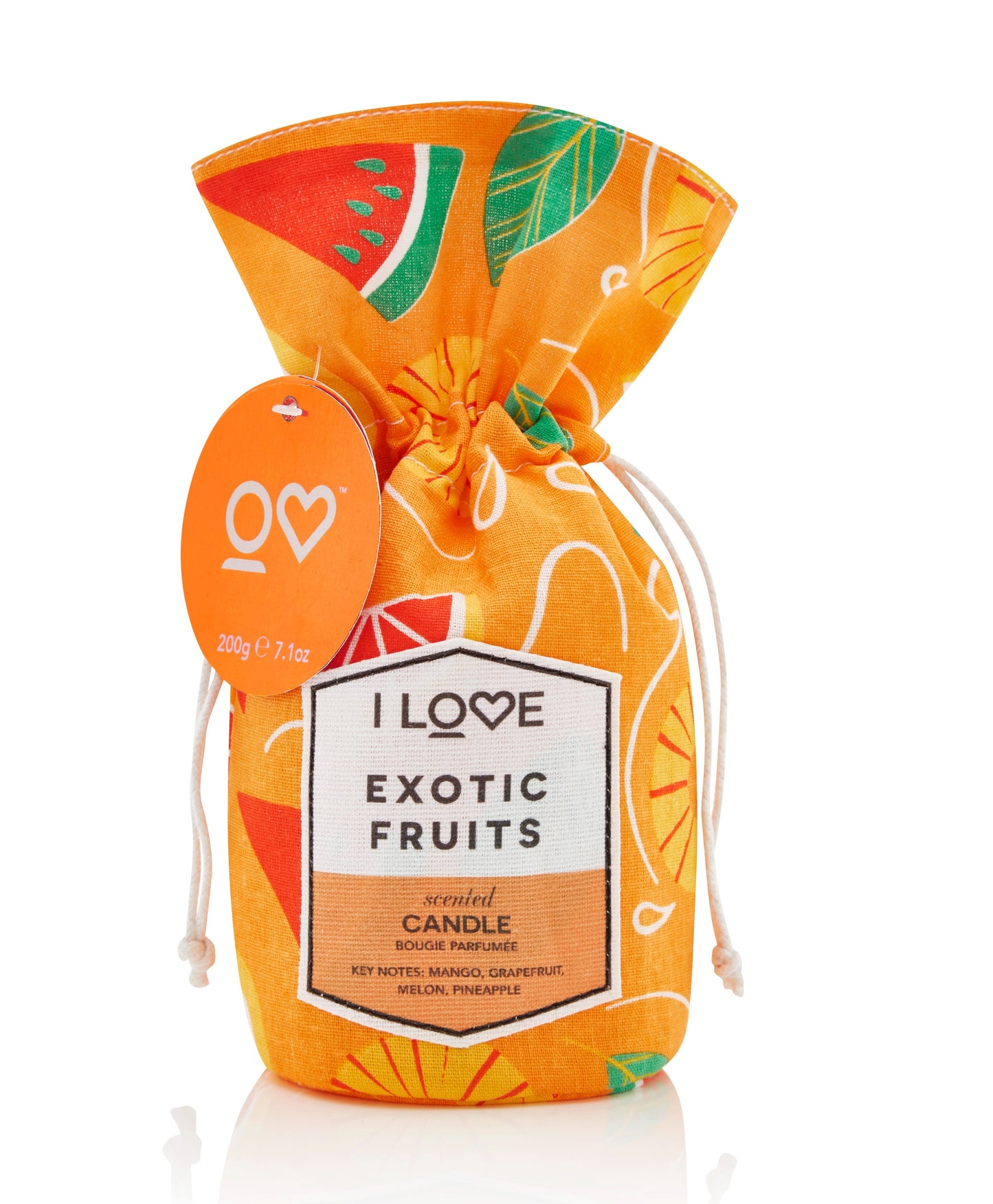 I Love, Exotic Fruits, Mango, Grapefruit, Mango, Ananas, Lumânare parfumată, 160 g