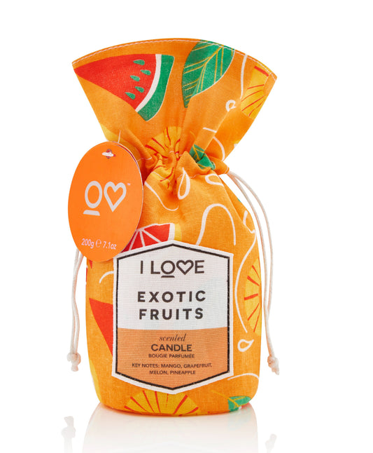 I Love, Exotic Fruits, Mango, Grapefruit, Mango, Ananas, Lumânare parfumată, 160 g