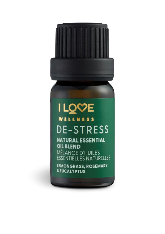 I Love, Wellness De-Stress, Iarbă de lămâie, Rozmarin, Eucalipt și Lavandin, Ulei esențial, 10 ml