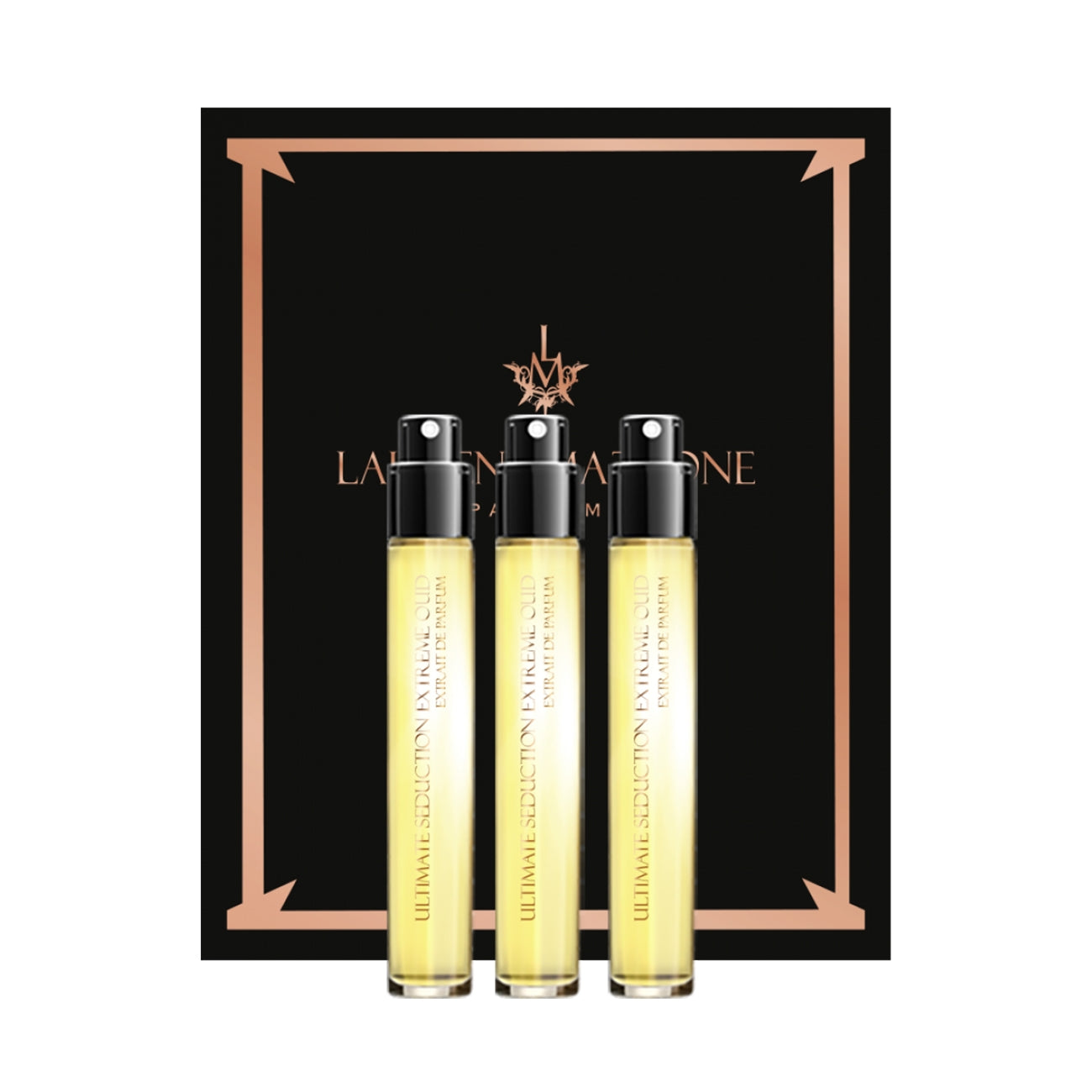 Set Trio, Laurent Mazzone, Ultimate Seduction Oud, Extract de parfum, Unisex, 3 pcs, 15 ml *Miniature