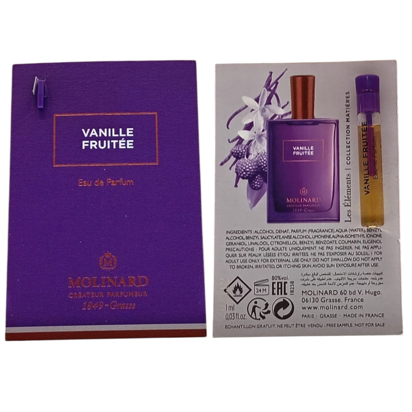 Molinard, Les Elements - Vanille Fruitee, Apă de parfum, Unisex, 1 ml Flacon
