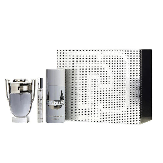 Set Paco Rabanne: Invictus, Deodorant Spray, Barbati, 150 ml + Invictus, Apa de toaleta, Barbati, 100 ml + Invictus, Apa de toaleta, Barbati, 10 ml