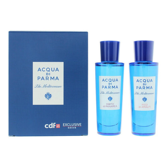 Set Acqua di Parma: Blu Mediterraneo - Fico di Amalfi, Apa de Toaleta, Unisex, 30 ml + Blue Mediterraneo - Mirto di Panarea, Apa de Toaleta, Unisex, 30 ml