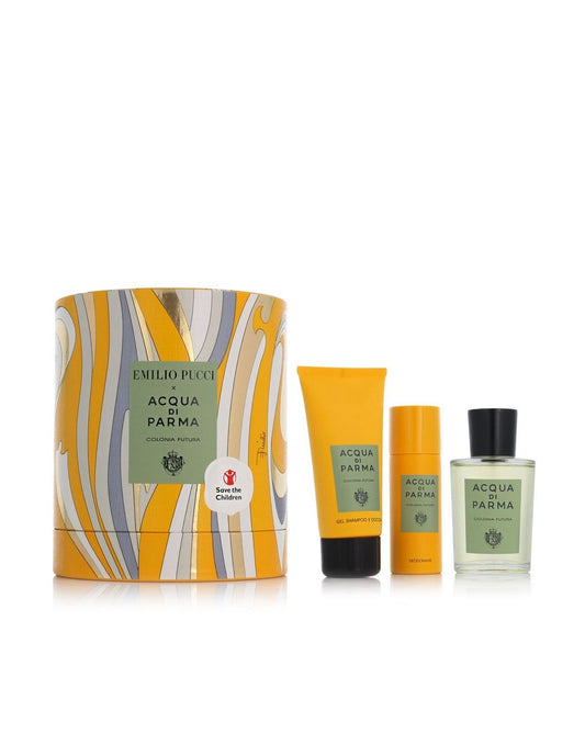 Set Acqua di Parma: Colonia Futura, Eau De Cologne, Barbati, 100 ml + Colonia Futura, Shower Gel & Shampoo 2-In-1, 75 ml + Colonia Futura, Anti-Sweat, Deodorant Spray, Barbati, 50 ml