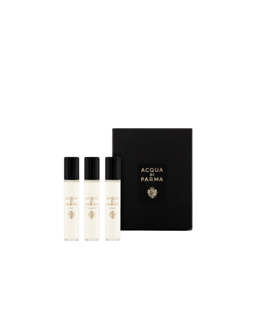 Set Acqua di Parma: Signatures Of The Sun - Sakura, Apa de parfum, Unisex, 12 ml + Signatures Of The Sun - Yuzu, Apa de parfum, Unisex, 12 ml + Signatures Of The Sun - Osmanthus, Apa de parfum, Unisex, 12 ml