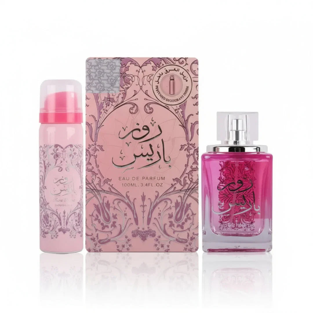 Set Ard Al Zaafaran: Rose Paris, Eau De Parfum, For Femei, 100 ml + Rose Paris, Protection, Deodorant Spray, For Femei, 50 ml