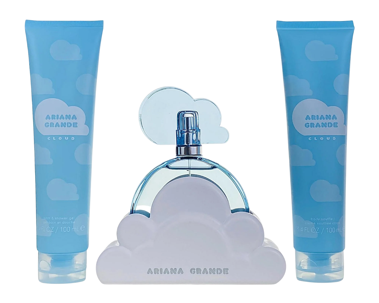 Set Ariana Grande: Cloud, Apa de parfum, Femei, 100 ml + Cloud, Hydrating, Body Lotion, 100 ml + Cloud, Body Wash, Body, 100 ml