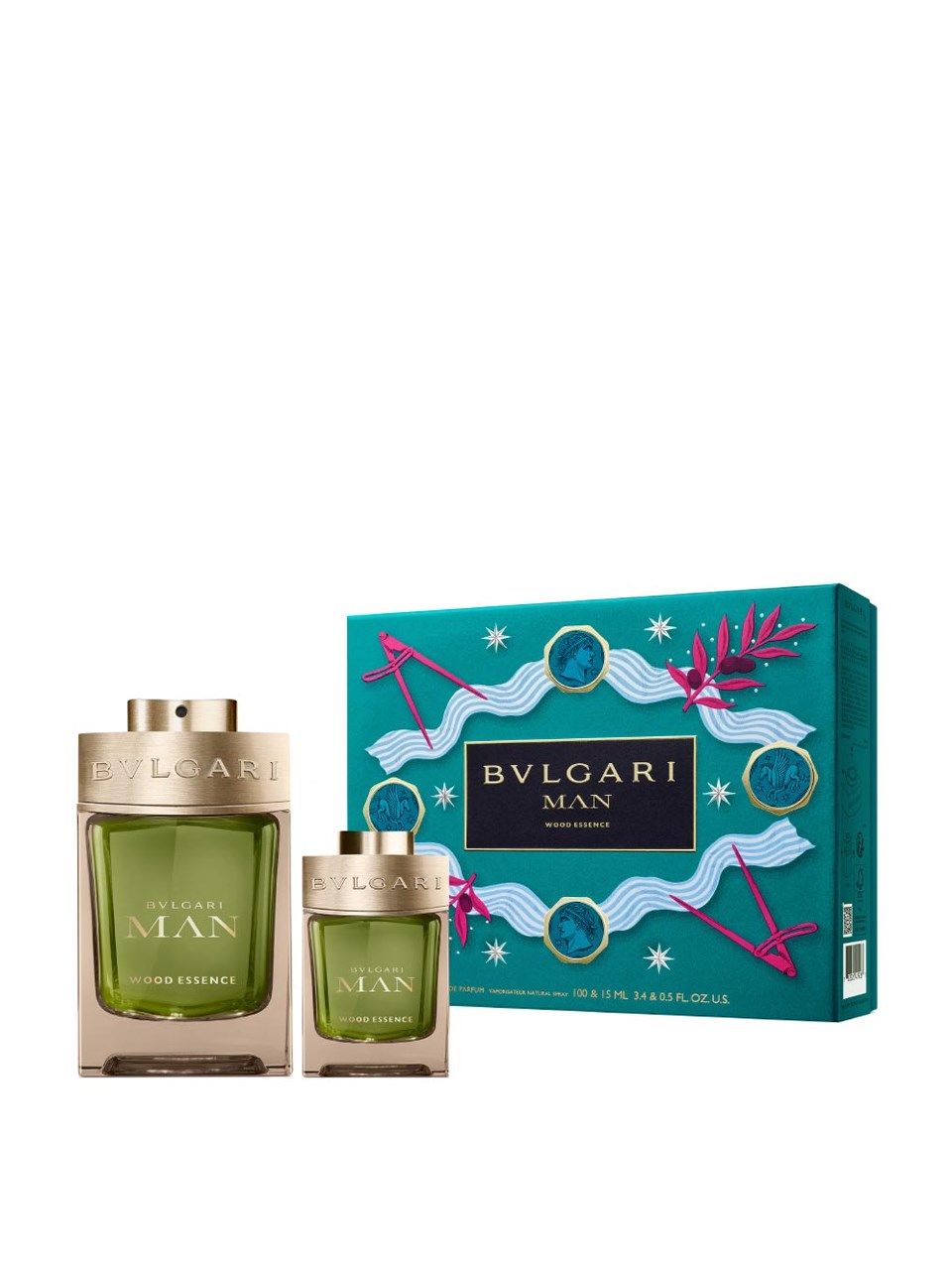 Set Bvlgari: Wood Essence, Apa de parfum, Barbati, 100 ml + Wood Essence, Apa de parfum, Barbati, 15 ml *Miniature