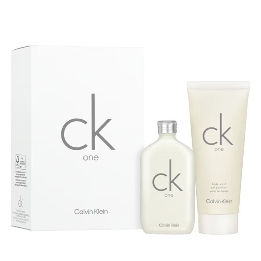 Set Calvin Klein: CK One, Eau De Toilette, Barbati, 50 ml + CK One, Body Wash, For Hair & Body, 100 ml