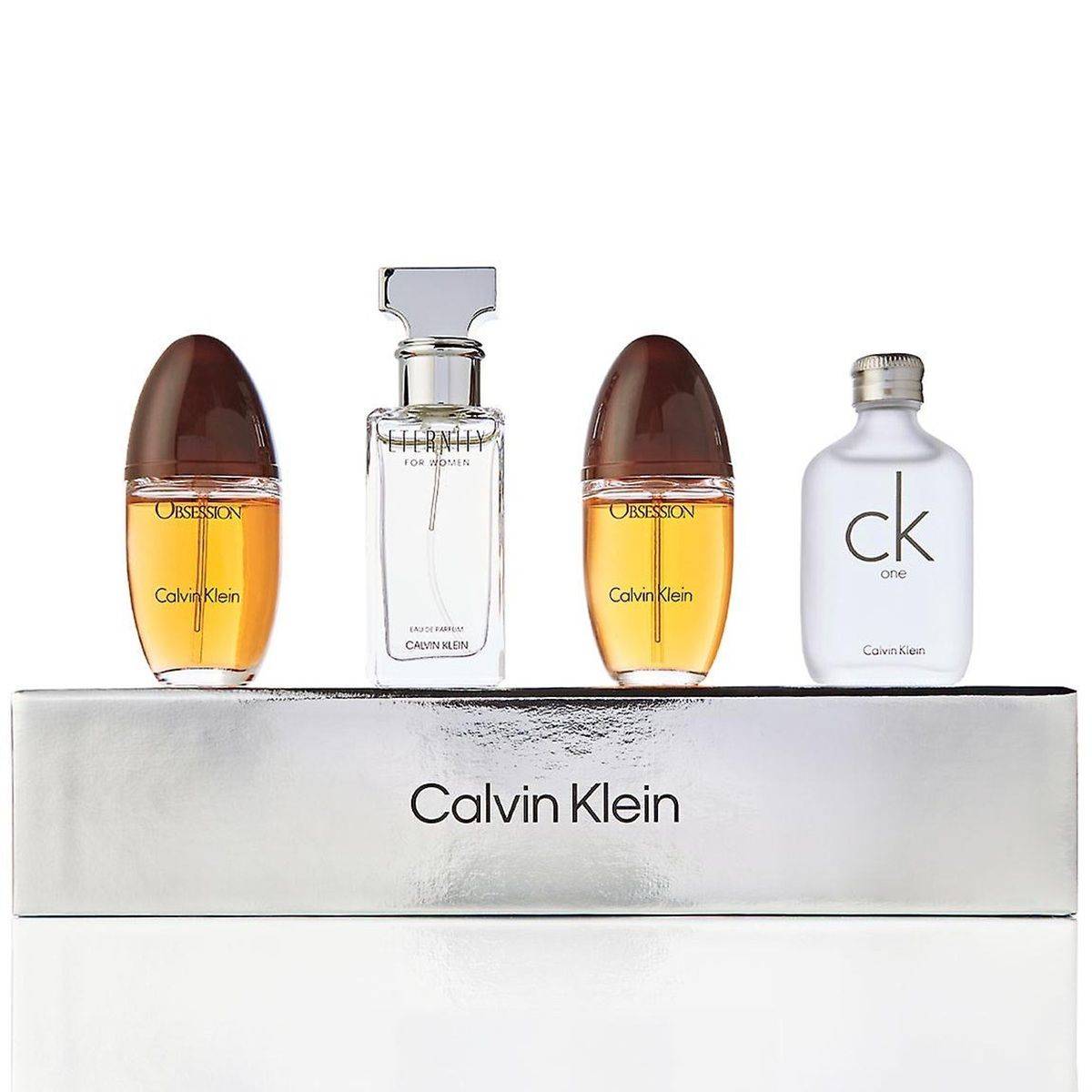 Set Calvin Klein: Eternity, Apa de parfum, Femei, 15 ml + CK One, Apa de toaleta, Barbati, 2 pcs, 15 ml *Miniature + Obsession, Apa de parfum, Femei, 15 ml *Miniature
