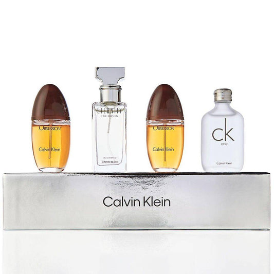 Set Calvin Klein: Eternity, Apa de parfum, Femei, 15 ml + CK One, Apa de toaleta, Barbati, 2 pcs, 15 ml *Miniature + Obsession, Apa de parfum, Femei, 15 ml *Miniature