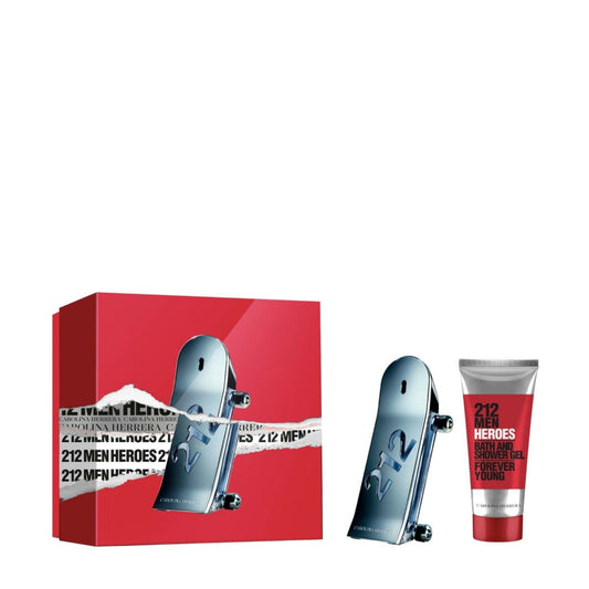 Set Carolina Herrera: 212 Heroes, Apa de toaleta, Barbati, 90 ml + 212 Heroes, Shower Gel, For All Skin Types, 100 ml