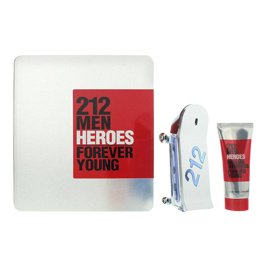 Set Carolina Herrera: 212 Heroes, Eau De Toilette, For Men, 90 ml + 212 Heroes, Shower Gel, For All Skin Types, 100 ml