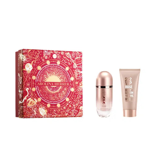 Set Carolina Herrera: 212 VIP Rose, Eau De Parfum, For Femei, 80 ml + 212 VIP Rose, Moisturising, Body Lotion, 100 ml