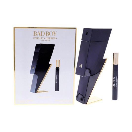 Set Carolina Herrera: Bad Boy, Apa de toaleta, Barbati, 10 ml + Bad Boy, Apa de toaleta, Barbati, 100 ml