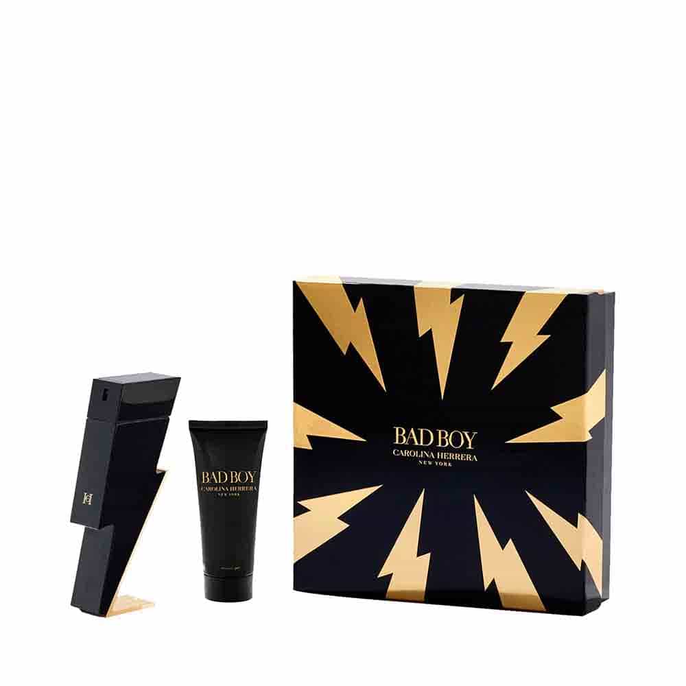Set Carolina Herrera: Bad Boy, Shower Gel, For All Skin Types, 100 ml + Bad Boy, Apa de Toaleta, Barbati, 100 ml