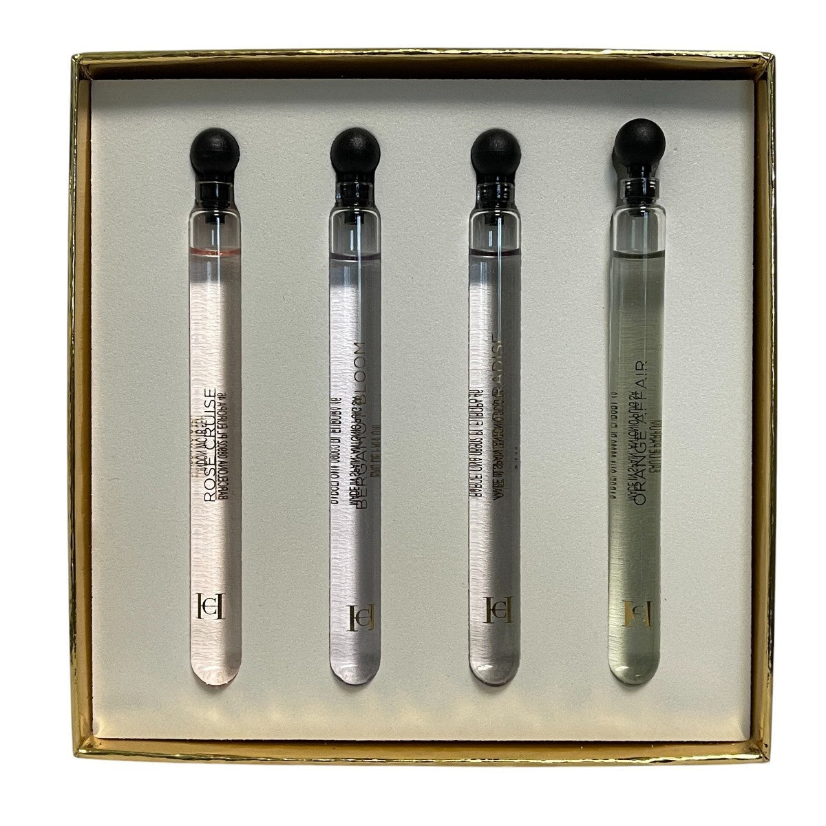 Set Carolina Herrera: Orange Affair, Apa de parfum, Femei, 4 ml + Bergamot Bloom, Apa de parfum, Femei, 4 ml + Vetiver Paradise, Apa de parfum, Femei, 4 ml + Rose Cruise, Apa de parfum, Femei, 4 ml