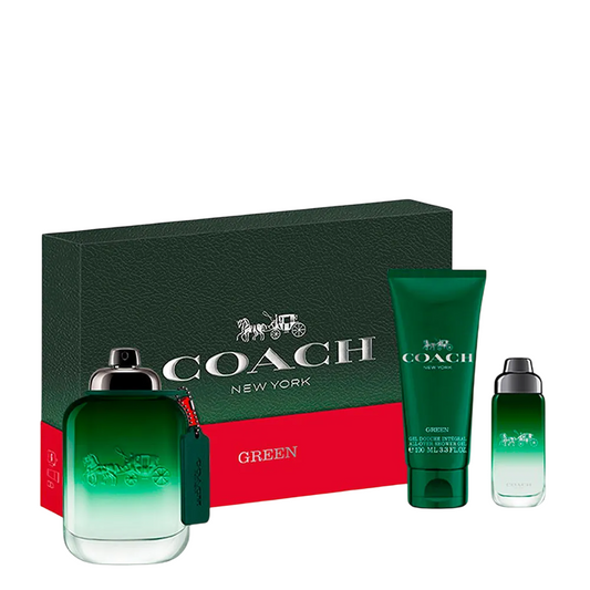 Set Coach: Green, Apa de toaleta, Barbati, 100 ml + Green, Apa de toaleta, Barbati, 15 ml + Green, Shower Gel, Body, All Skin Types, 100 ml
