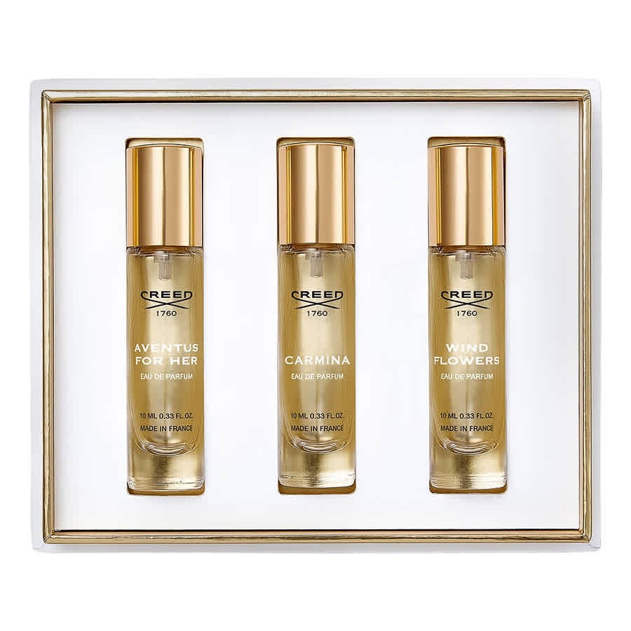 Set Creed: Aventus, Eau De Parfum, For Femei, 10 ml + Wind Flowers, Eau De Parfum, For Femei, 10 ml + Carmina, Eau De Parfum, For Femei, 10 ml