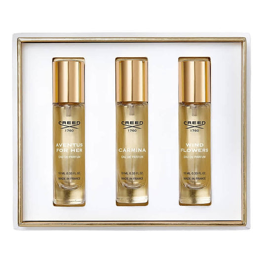 Set Creed: Aventus, Eau De Parfum, For Femei, 10 ml + Wind Flowers, Eau De Parfum, For Femei, 10 ml + Carmina, Eau De Parfum, For Femei, 10 ml