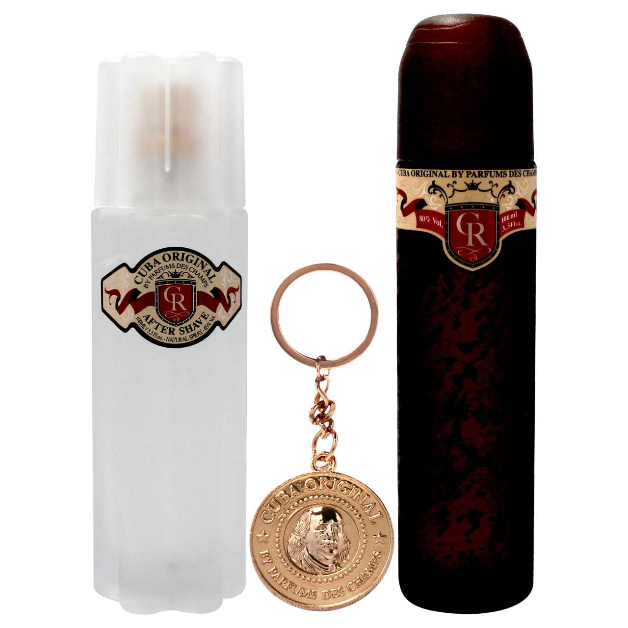Set Cuba: Royal, Apa de toaleta, Barbati, 100 ml + Royal, After shave, 100 ml + Cuba, Metal Keyring, Gold