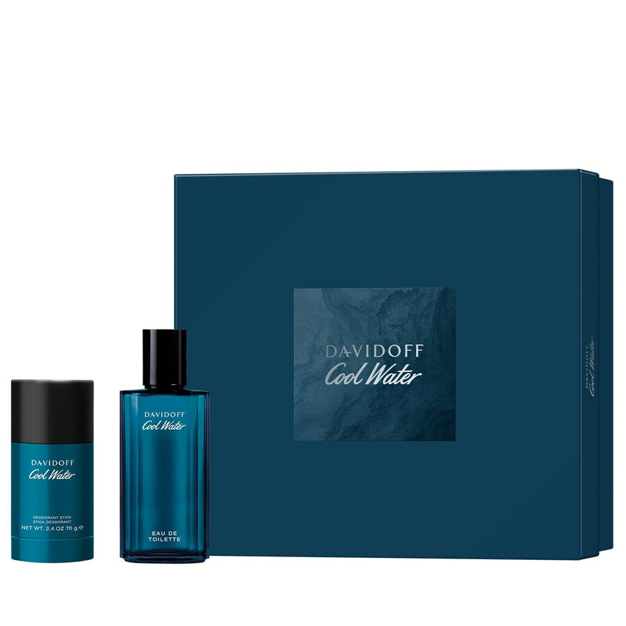 Set Davidoff: Cool Water, Apa de toaleta, Barbati, 75 ml + Cool Water, 24h Protection, Deodorant Stick, Barbati, 75 g