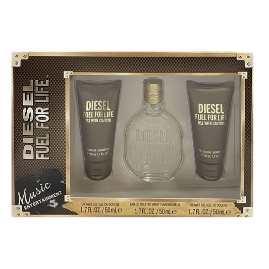 Set Diesel: Fuel for Life, Shower Gel, All Skin Types, 2 pcs, 50 ml + Fuel for Life, Eau De Parfum, For Femei, 50 ml