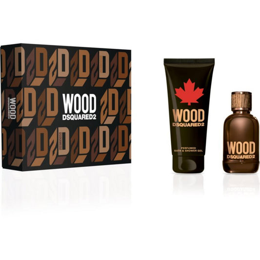 Set Dsquared 2: Green Wood, Apa de toaleta, Barbati, 100 ml + Green Wood, Shower Gel & Shampoo 2-In-1, 150 ml