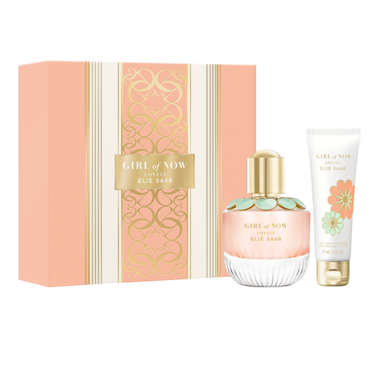 Set Elie Saab: Girl Of Now Lovely, Apa de Parfum, Femei, 50 ml + Girl Of Now Lovely, Hydrates, Body Lotion, Body, 75 ml