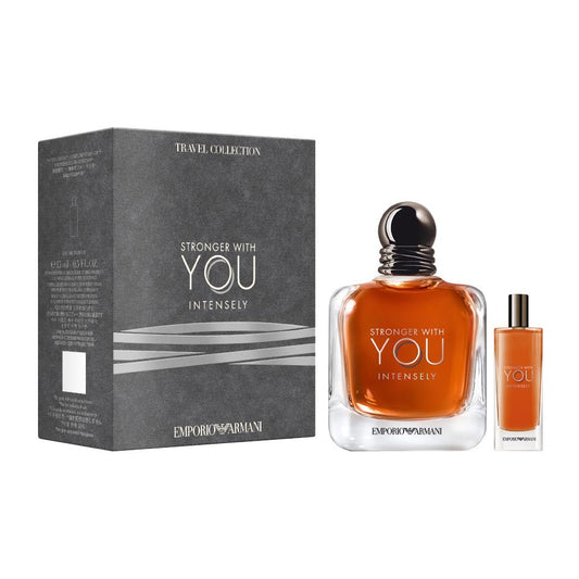 Set Emporio Armani: Stronger With You Intensely, Eau De Parfum, Barbati, 100 ml + Stronger With You Intensely, Eau De Parfum, Barbati, 15 ml