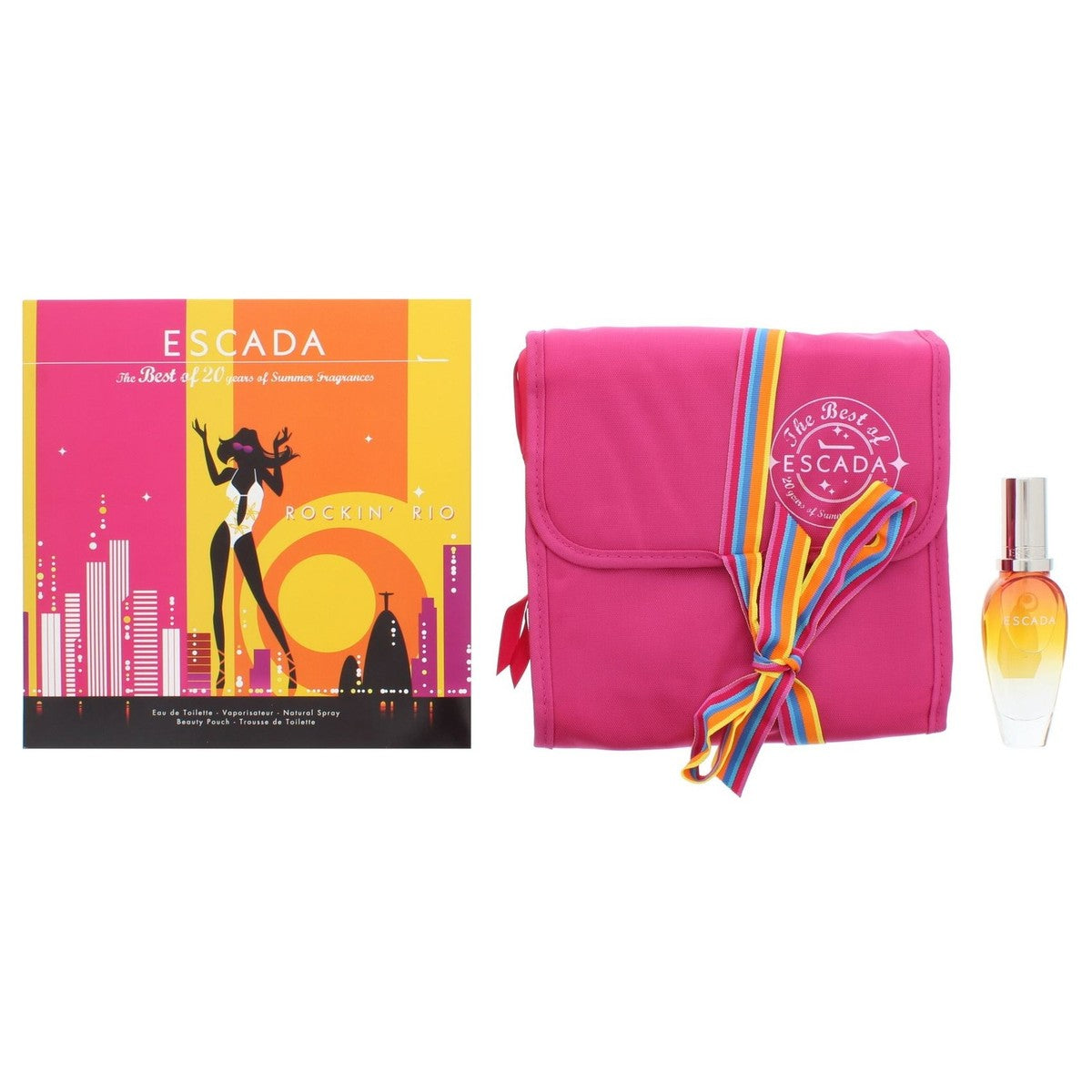 Set Escada: Rockin' Rio, Apa de toaleta, Femei, 30 ml + Escada, GWP Textile Pouch, Pink