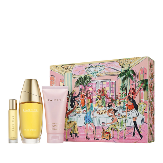 Set Estee Lauder: Beautiful, Eau De Parfum, For Femei, 75 ml + Beautiful, Eau De Parfum, For Femei, 10 ml + Beautiful, Hydrating, Daily, Body Lotion, 75 ml