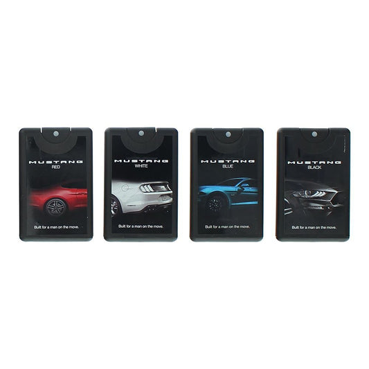 Set Ford: Mustang White, Apa de toaleta, Barbati, 20 ml + Mustang Red, Apa de toaleta, Barbati, 20 ml + Mustang Black, Apa de toaleta, Barbati, 20 ml + Mustang Blue, Apa de toaleta, Barbati, 20 ml