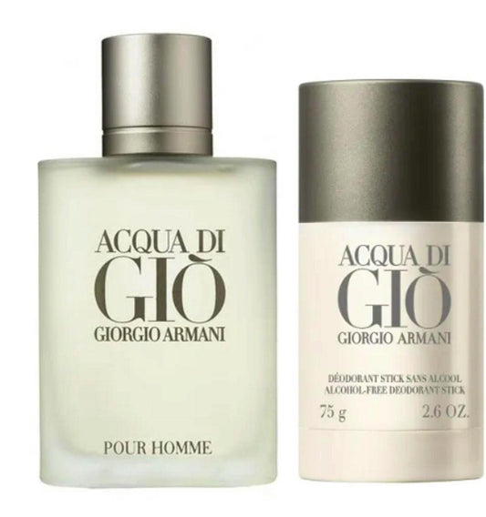Set Giorgio Armani: Acqua di Gio, Apa de toaleta, Barbati, 100 ml + Acqua di Gio, Anti-Perspirant, Deodorant Stick, Barbati, 75 g