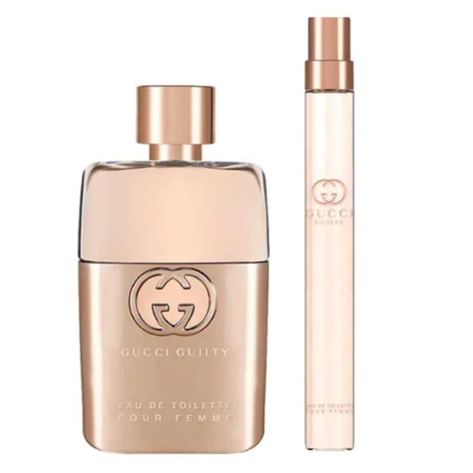 Set Gucci: Guilty Pour Femme, Apa de toaleta, Femei, 50 ml + Guilty, Apa de toaleta, Femei, 10 ml