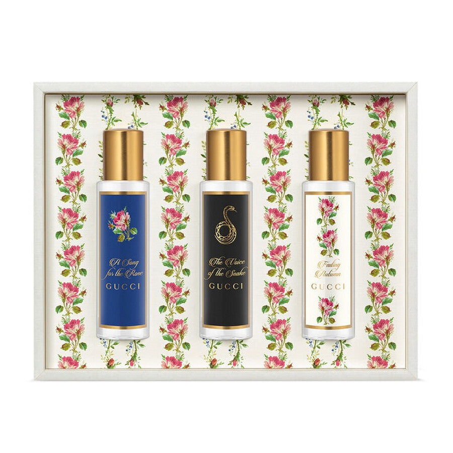 Set Gucci: The Alchemist's Garden - A Song For The Rose, Eau De Parfum, For Femei, 15 ml + The Alchemist's Garden - The Voice Of The Snake, Eau De Parfum, For Femei, 15 ml + The Alchemist's Garden - Fading Autumn, Eau De Parfum, For Femei, 15 ml
