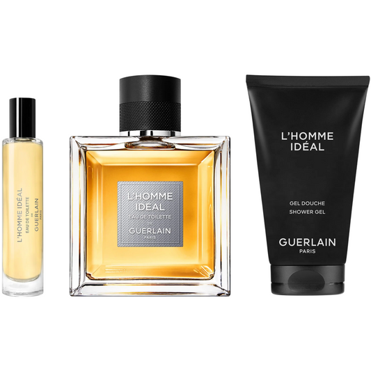 Set Guerlain: L'Homme Ideal, Apa de toaleta, Barbati, 100 ml + L'Homme Ideal, Apa de toaleta, Barbati, 10 ml + L'Homme Ideal, Hydrating, Shower Gel, All Skin Types, 75 ml