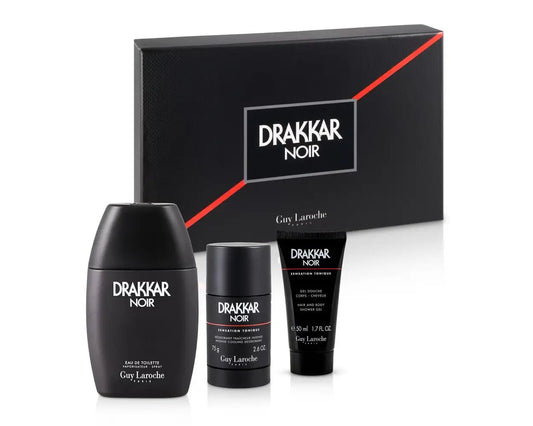 Set Guy Laroche: Drakkar Noir, Apa de toaleta, Barbati, 100 ml + Drakkar Noir, Cleansing, Shower Gel, For All Skin Types, 50 ml + Drakkar Noir, Anti-Perspirant, Deodorant Spray, Barbati, 150 ml