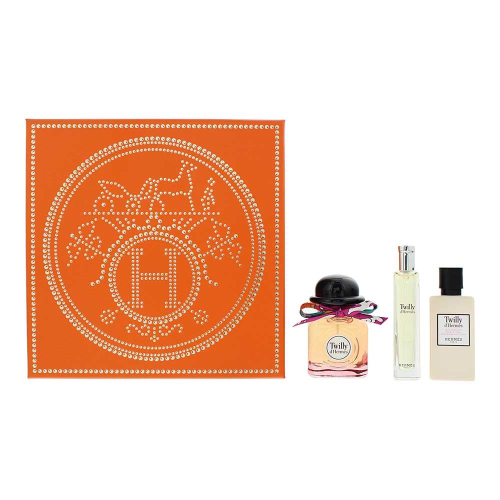 Set Hermes: Tutti Twilly D'hermes, Apa de parfum, Femei, 85 ml + Tutti Twilly D'hermes, Apa de parfum, Femei, 15 ml + Tutti Twilly D'hermes, Body Lotion, Body, 80 ml